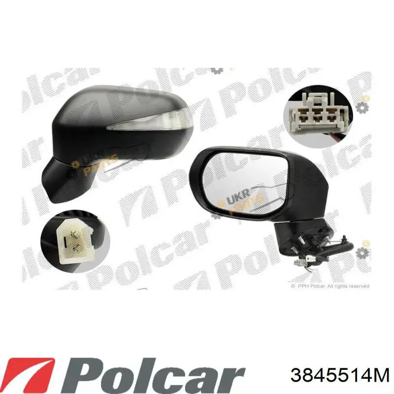 Ліве бічне дзеркало Polcar 3845514M ціна, від 87.19 USD
