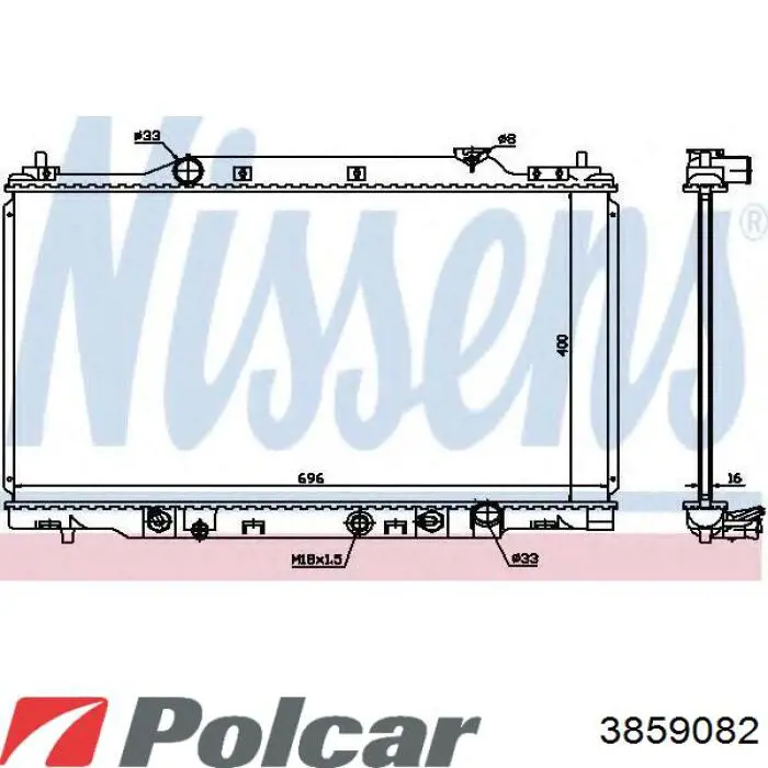 3859082 Polcar Радіатор охолодження двигуна