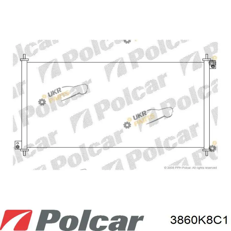 Радіатор кондиціонера 3860K8C1 Polcar