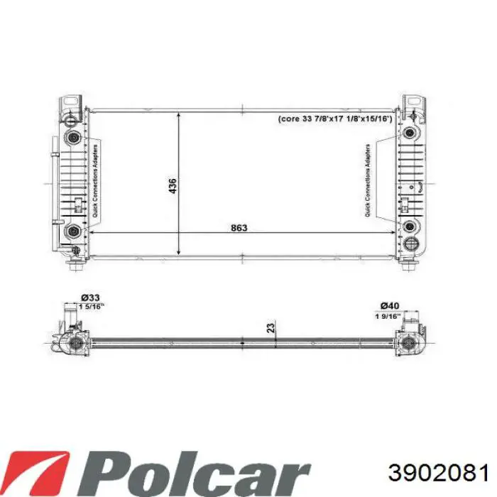 3902081 Polcar Радіатор охолодження двигуна