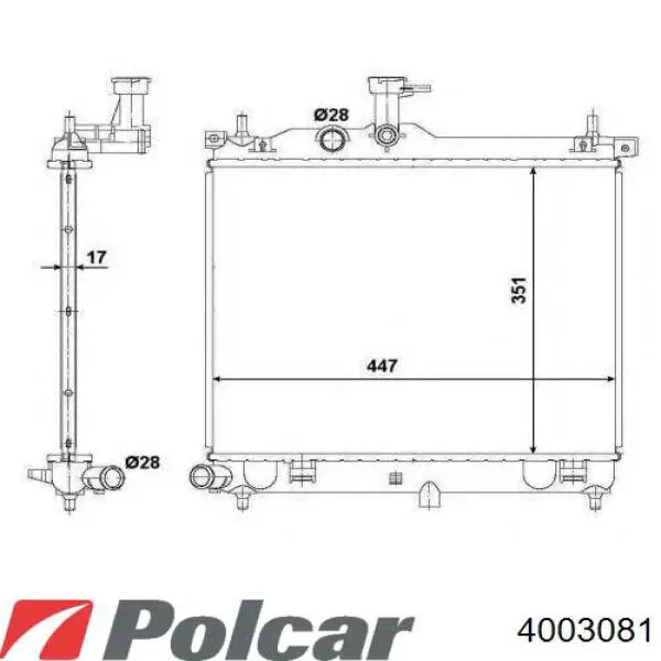 4003081 Polcar радіатор охолодження двигуна