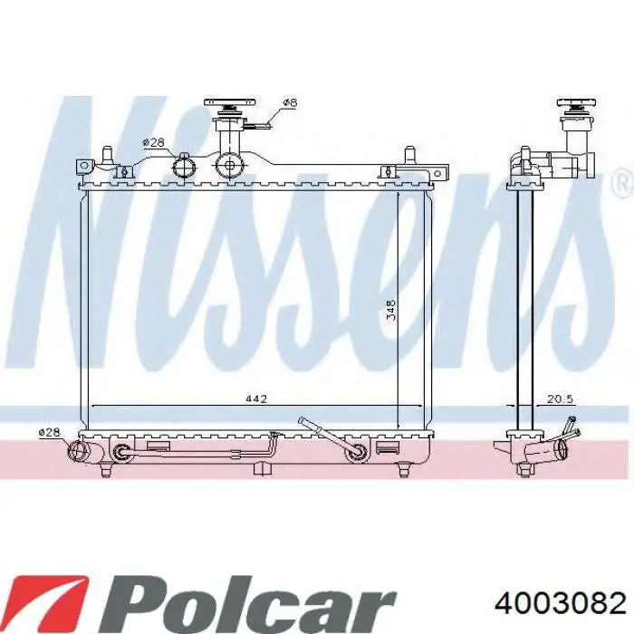 4003082 Polcar радіатор охолодження двигуна