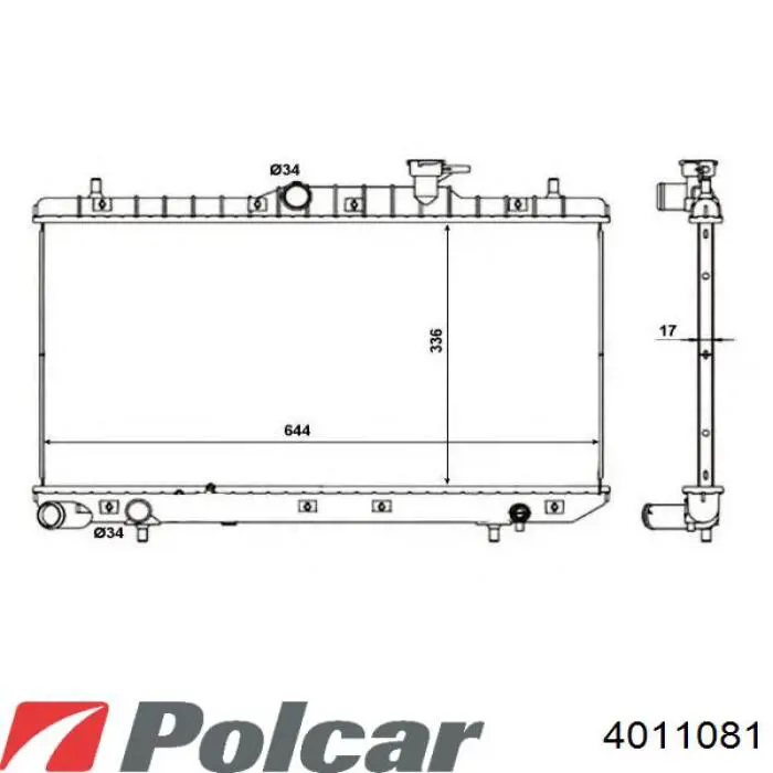 4011081 Polcar Радіатор охолодження двигуна