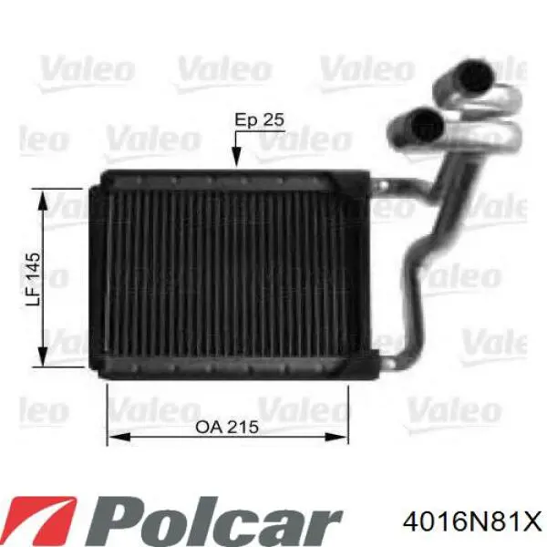 Радіатор пічки (обігрівача) Polcar 4016N81X ціна, від 19.19 USD