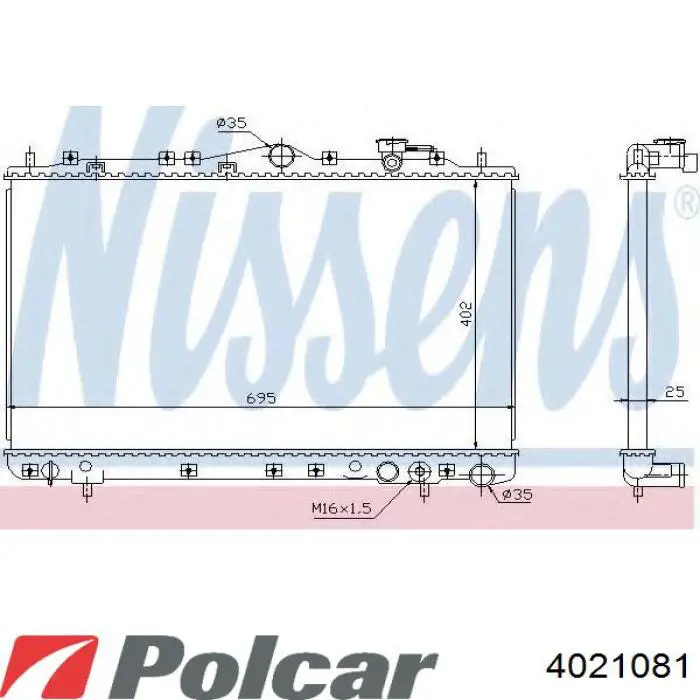 Купити 4021081 Polcar Радіатор двигуна