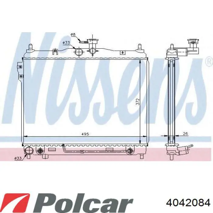 4042084 Polcar радіатор охолодження двигуна