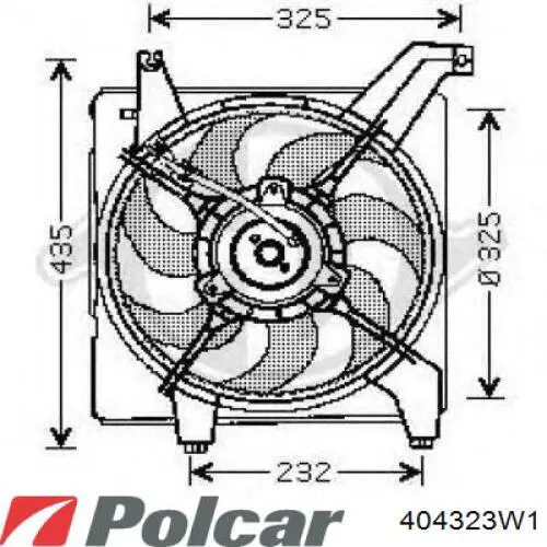 404323W1 Polcar вентилятор/крильчатка радіатора охолодження