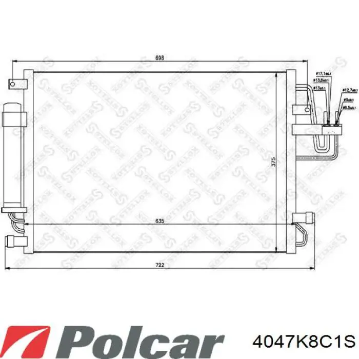 4047K8C1S Polcar радіатор кондиціонера
