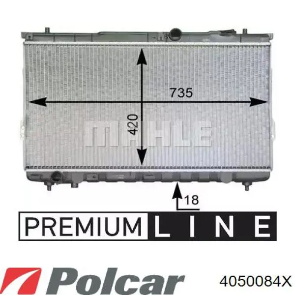 4050084X Polcar Радіатор охолодження двигуна