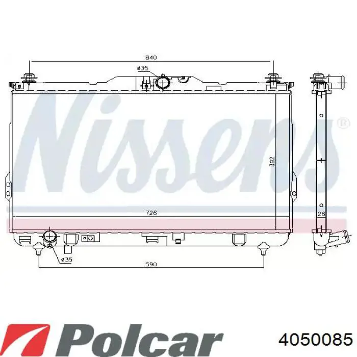 Купити 4050085 Polcar Радіатор двигуна