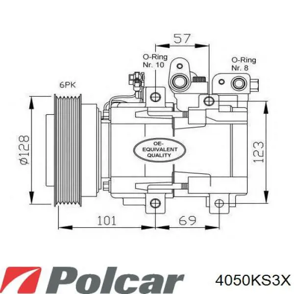 Компресор системи кондиціювання Polcar 4050KS3X ціна, від 126.69 USD