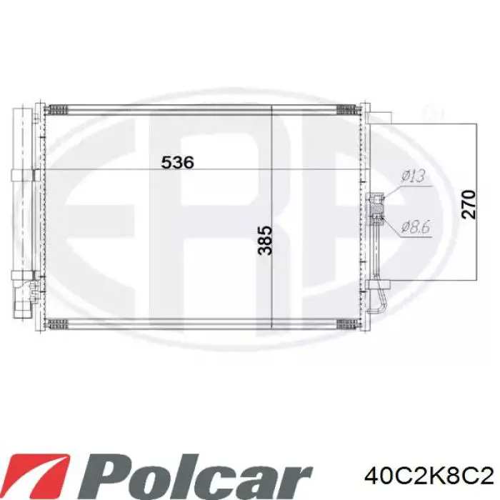 40C2K8C2 Polcar радіатор кондиціонера