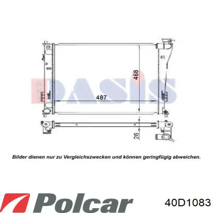 Купити 40D1083 Polcar Радіатор двигуна
