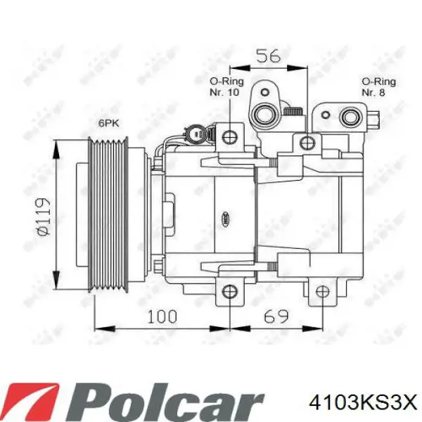 Компресор кондиціонера 4103KS3X Polcar