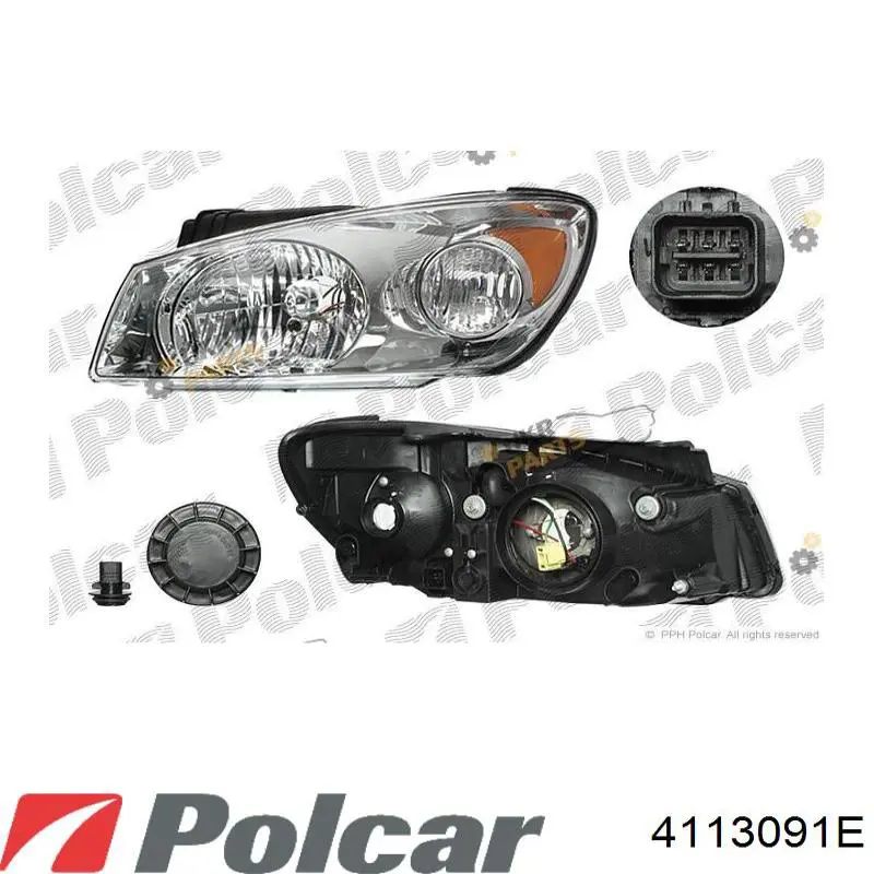 4113091E Polcar Фара дальнього світла в зборі