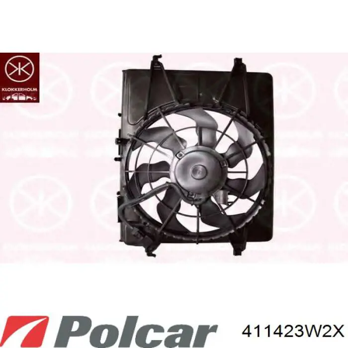 Купити 411423W2 Polcar Дифузор радіатора охолодження, в зборі з двигуном і крильчаткою