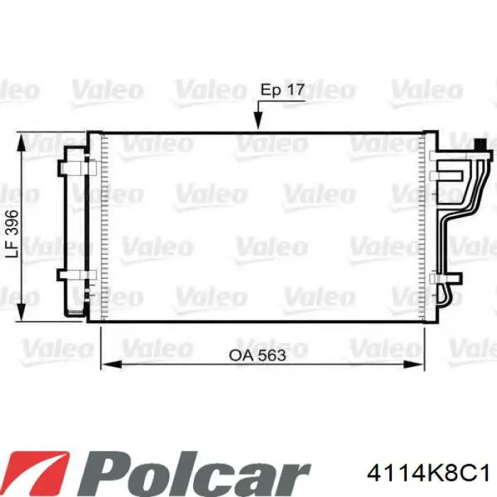 Конденсатор кондиціонера Polcar 4114K8C1 ціна, від 63.44 USD