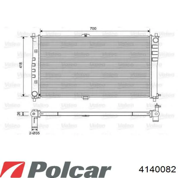 4140082 Polcar Радіатор охолодження двигуна