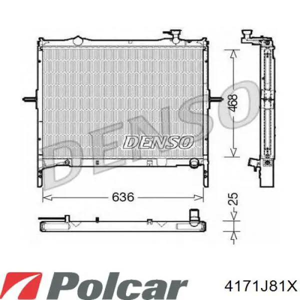 Радіатор интеркуллера 4171J81X Polcar