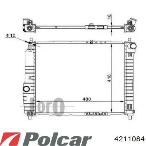 4211084 Polcar Радіатор охолодження двигуна