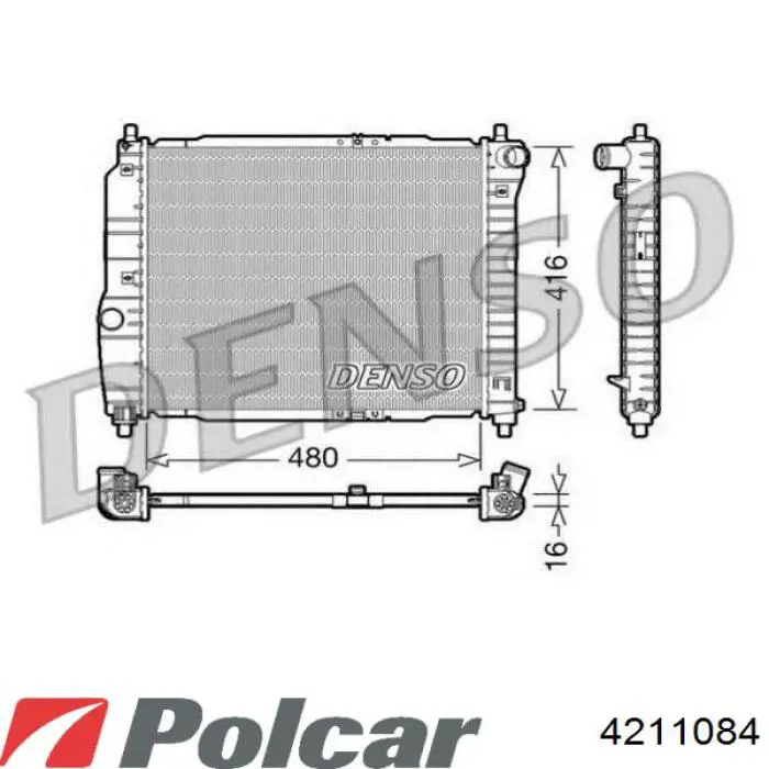 Радіатор основний Polcar 4211084 ціна, від 60.39 USD