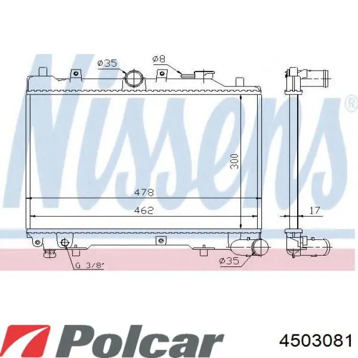 4503081 Polcar Радіатор охолодження двигуна