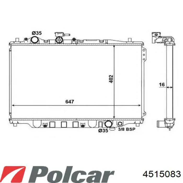 Купити 4515083 Polcar Радіатор двигуна