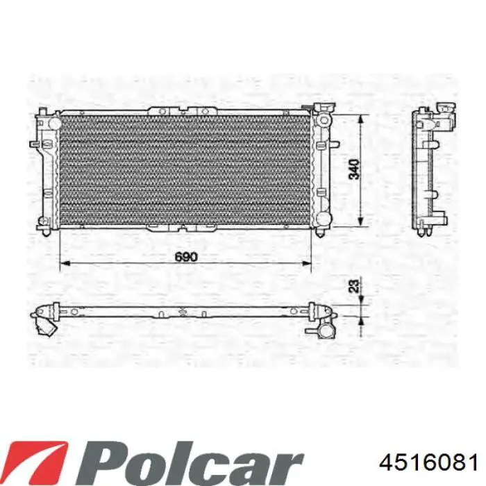 4516081 Polcar Радіатор охолодження двигуна