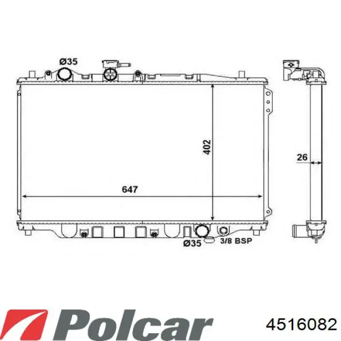 Купити 4516082 Polcar Радіатор двигуна