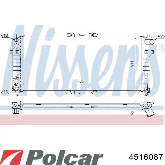 Купити 4516087 Polcar Радіатор двигуна