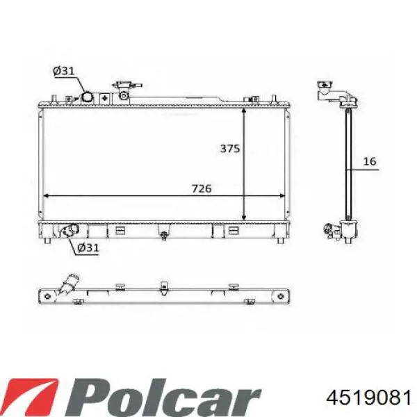 Купити 4519081 Polcar Радіатор двигуна