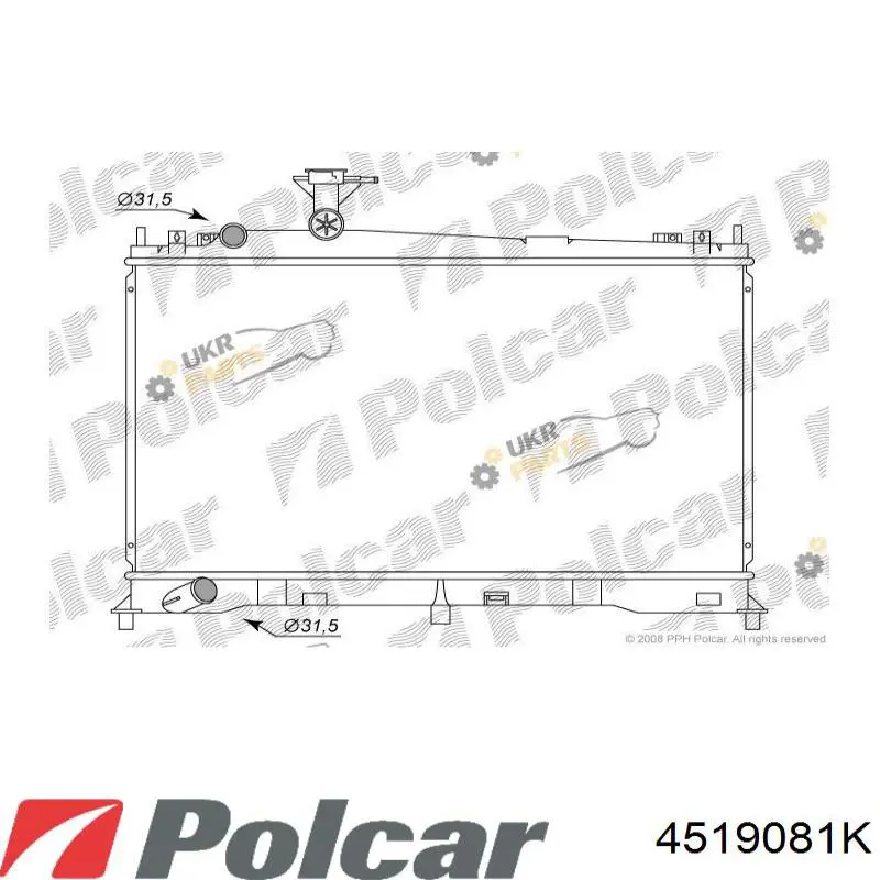 Радіатор охолодження двигуна 4519081K Polcar