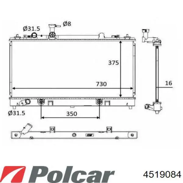 Радіатор 4519084 Polcar