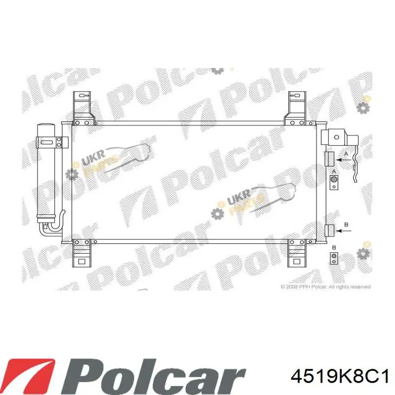 Радіатор кондиціонера 4519K8C1 Polcar