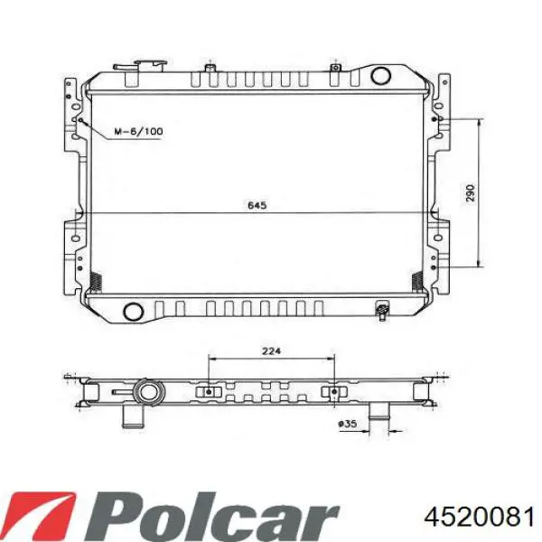 Купити 4520081 Polcar Радіатор двигуна