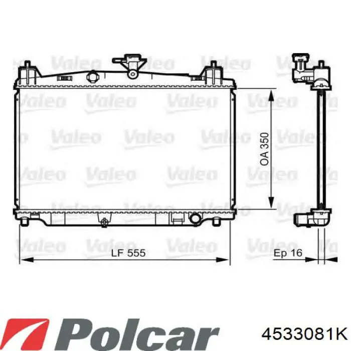 4533081K Polcar радіатор охолодження двигуна