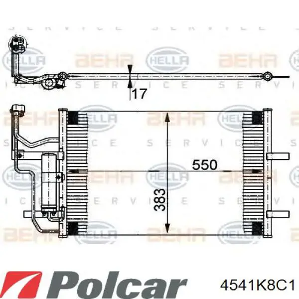 Радіатор кондиціонера 4541K8C1 Polcar