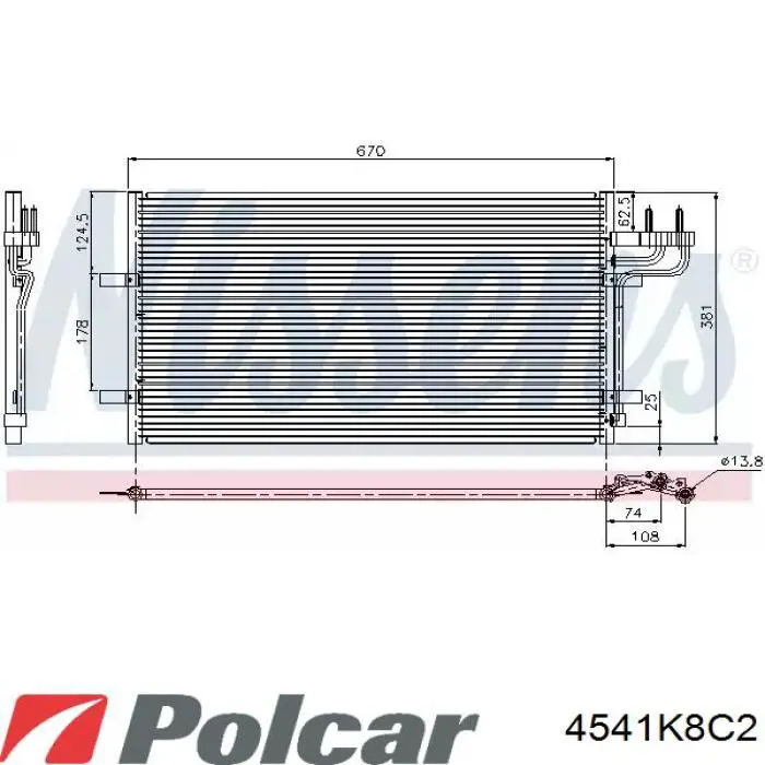 Радіатор кондиціонера 4541K8C2 Polcar