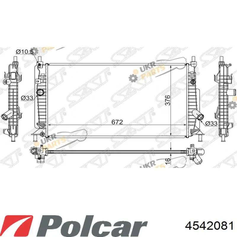 4542081 Polcar радіатор охолодження двигуна