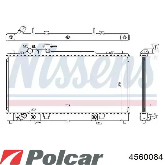 Купити 4560084 Polcar Радіатор двигуна