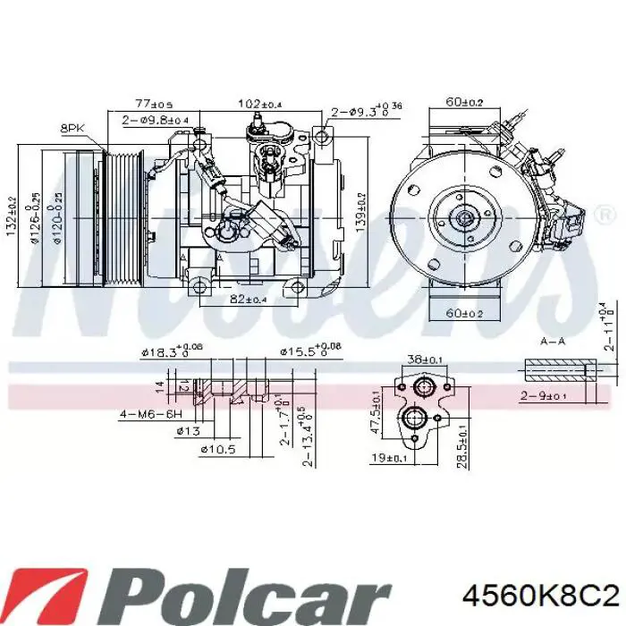 Радіатор кондиціонера 4560K8C2 Polcar