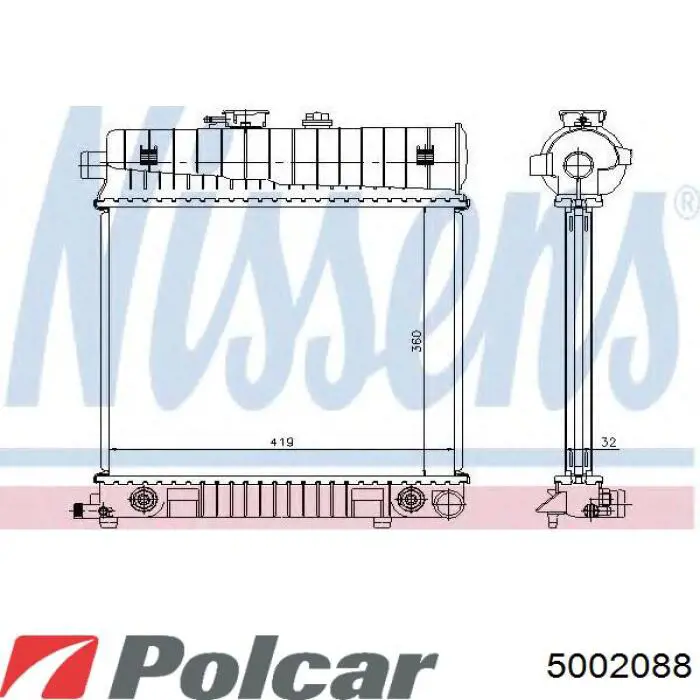 5002088 Polcar радіатор охолодження двигуна