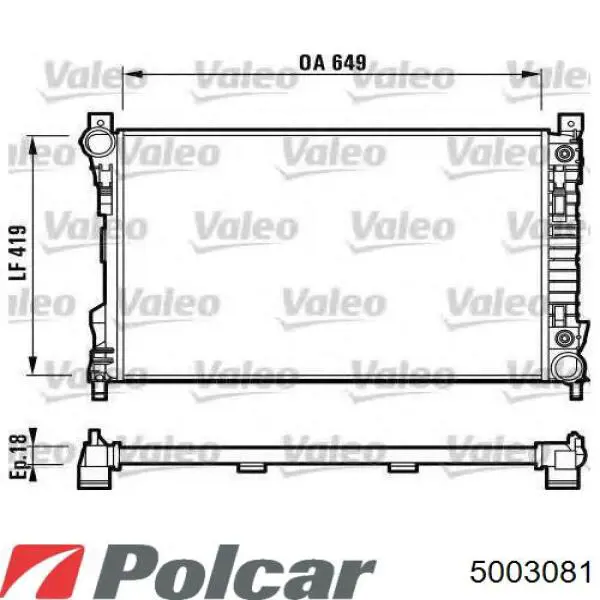 5003081 Polcar Радіатор охолодження двигуна
