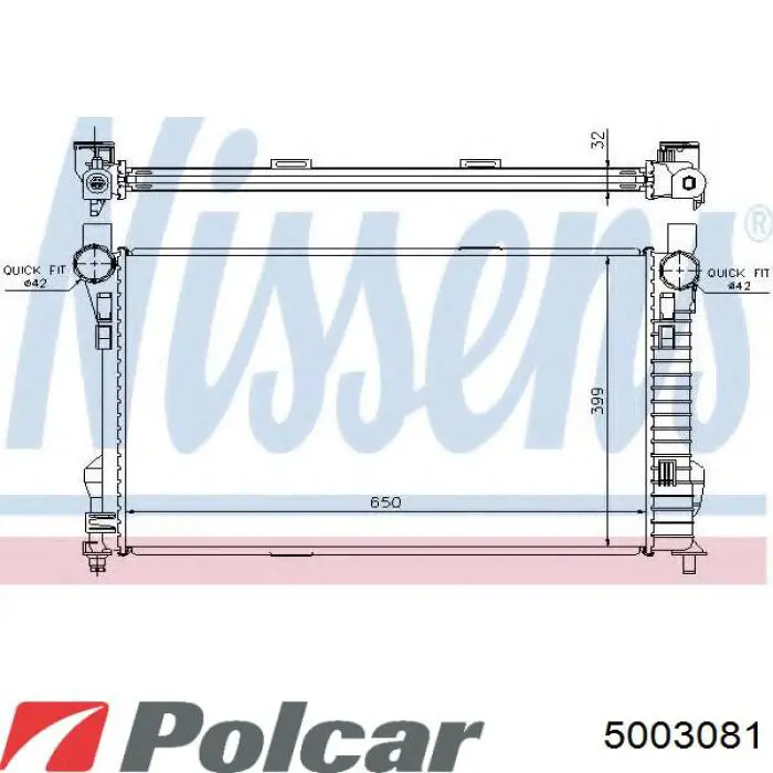 Радіатор основний Polcar 5003081 ціна, від 65.08 USD