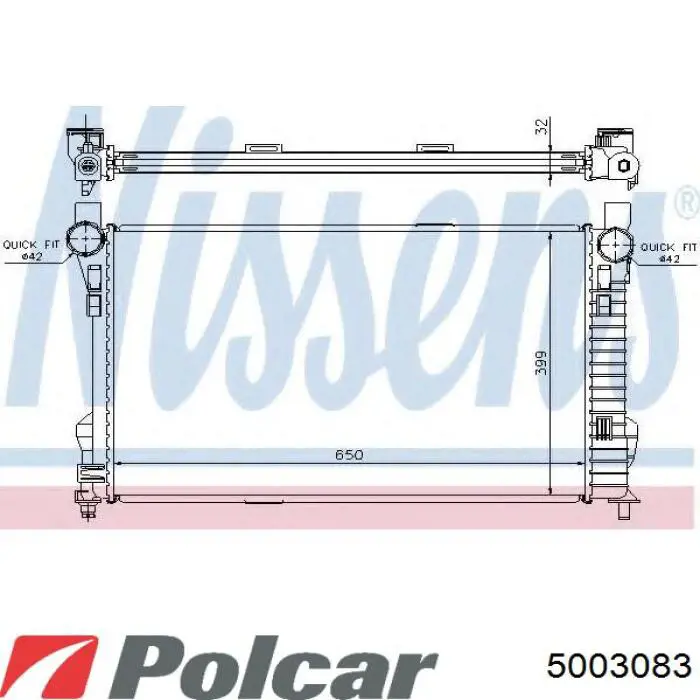 5003083 Polcar радіатор охолодження двигуна