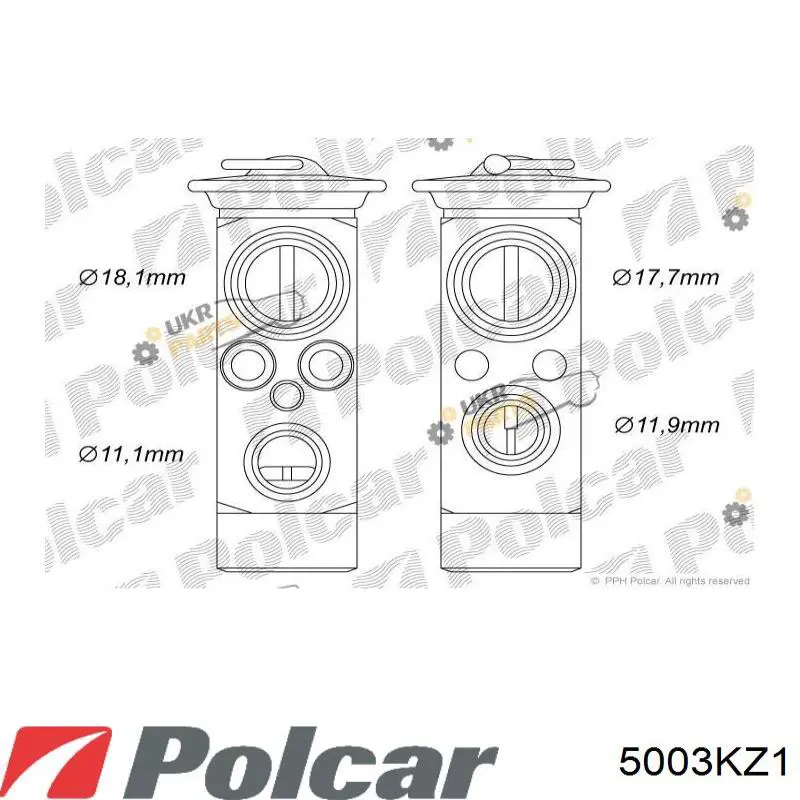 Клапан TRV, кондиціонера 5003KZ1 Polcar