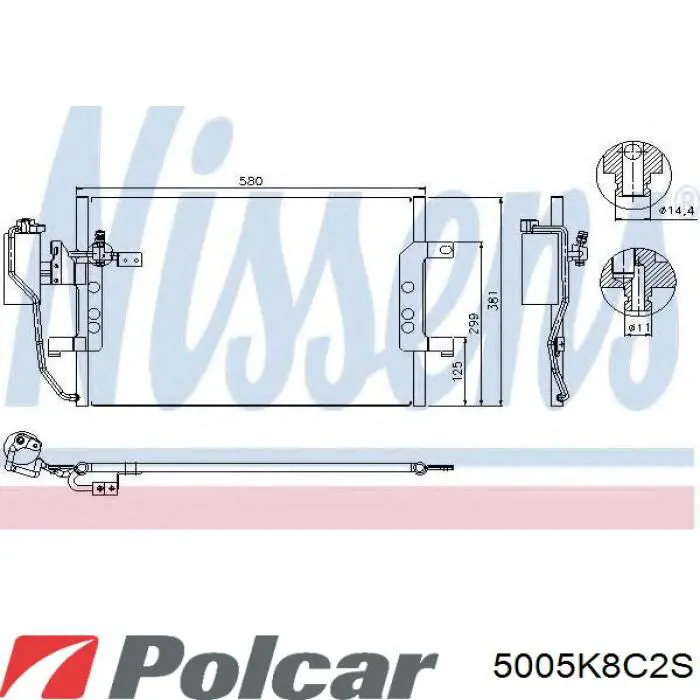 Конденсатор кондиціонера Polcar 5005K8C2S ціна, від 79.78 USD