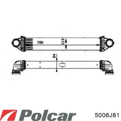 Система охолодження наддувочного повітря Polcar 5006J81 ціна, від 44.34 USD