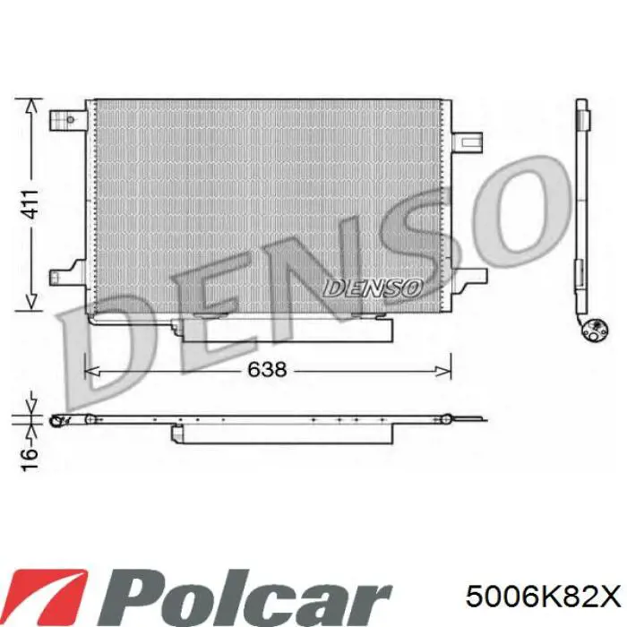 5006K82X Polcar радіатор кондиціонера