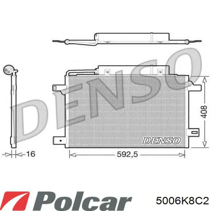 Радіатор кондиціонера 5006K8C2 Polcar
